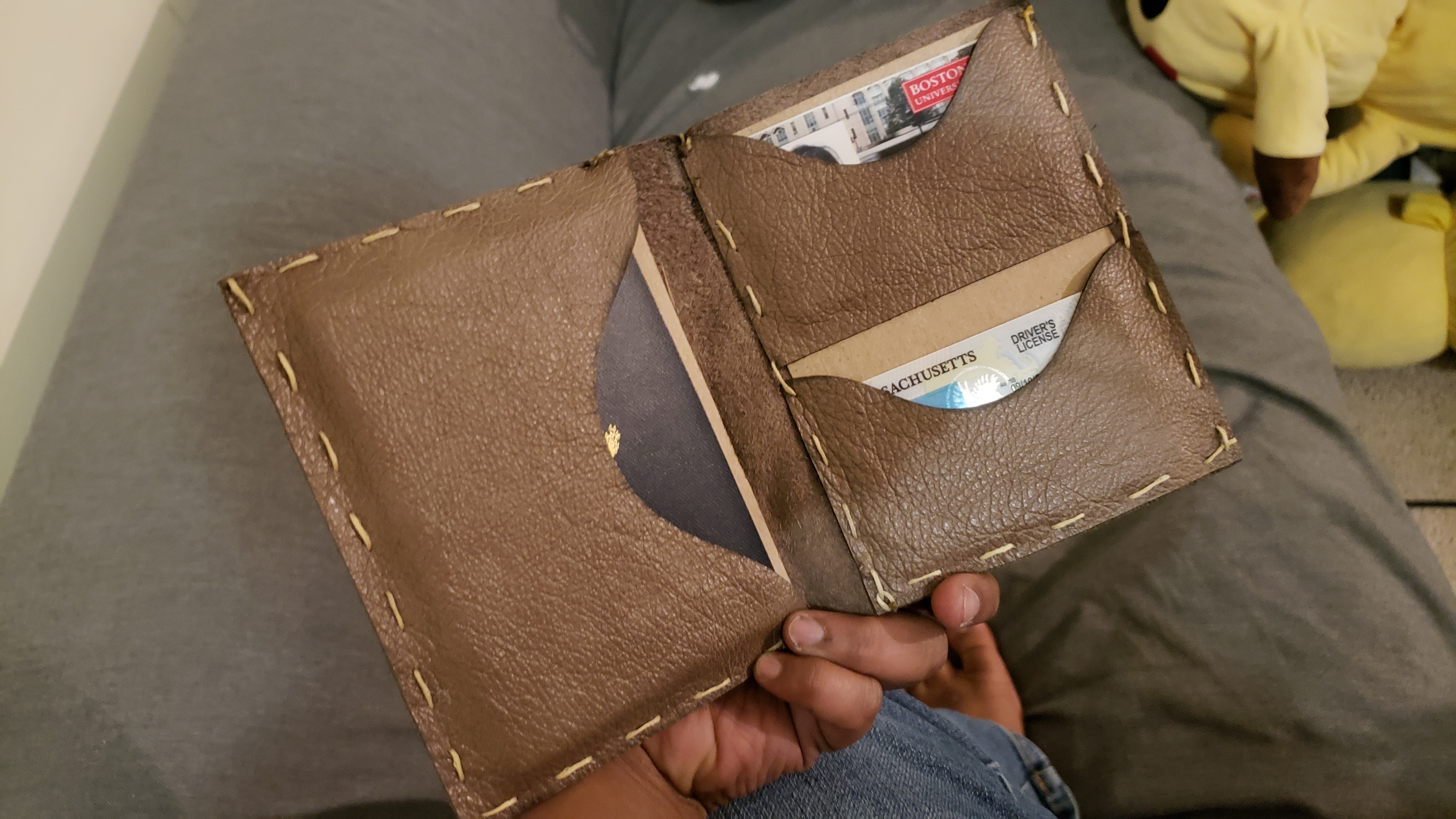 Showing off the wallet in use.